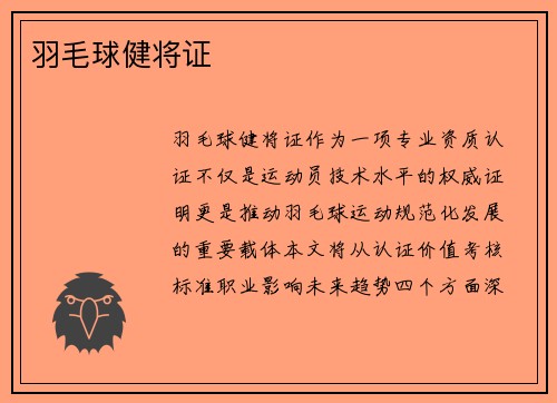 羽毛球健将证